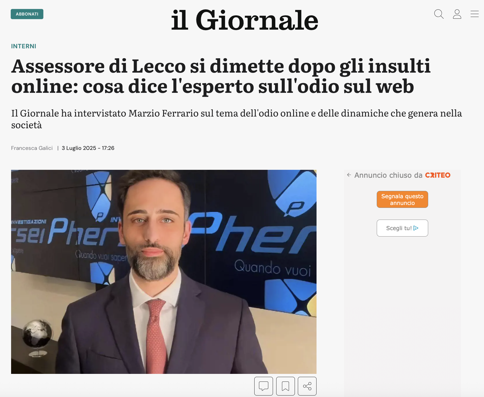 odio online intervista ceo phersei marzio ferrario